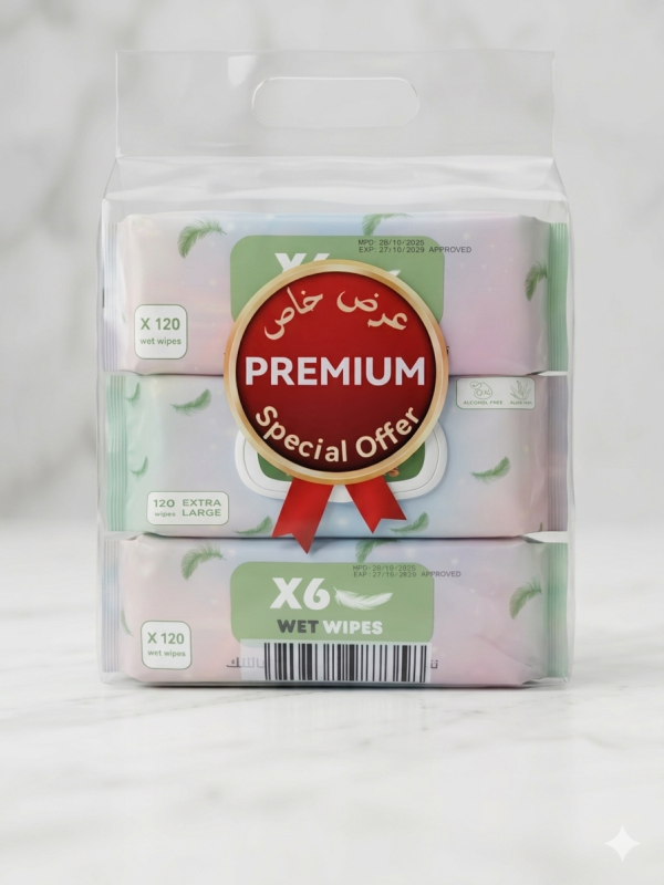 X6 All-Purpose WET WIPES, 120 sheet,120x3 pack