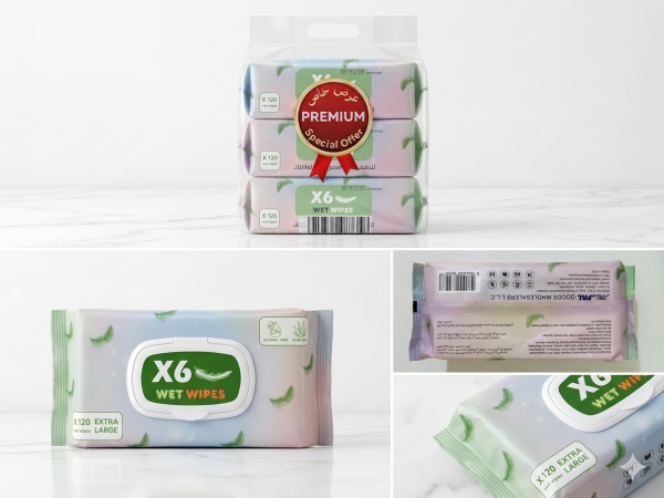 X6 Multi-Purpose Cleaning Wet Wipes,120* 3Pack