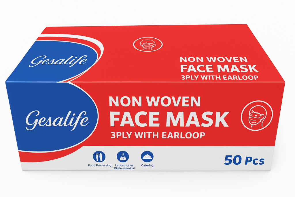 Gesalife Non-Woven Face Mask, 3-ply with Earloop,50pcs