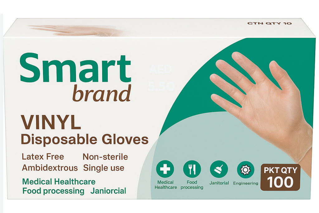 Smart Vinyl Disposable Gloves, Powder-Free,100p