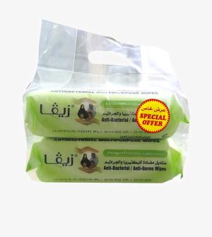 wipes-2 Ziva Antibacterial All-purpose Wipes - 80 Wipes, Pack of 2 Pcs