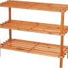 3-Tier Blonde Wood Storage Shoe Rack 1
