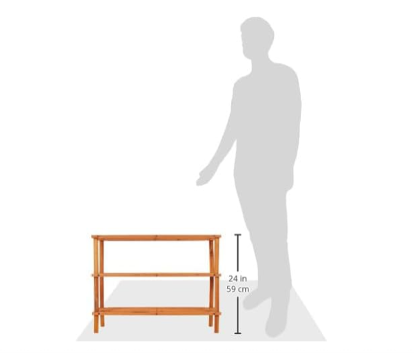 3-Tier Blonde Wooden Shoe Rack | Minimalist Entryway Storage
