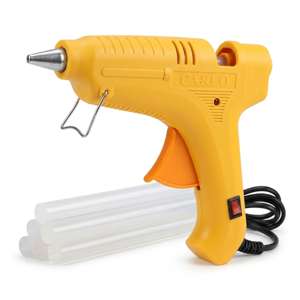 CARLO GLUE GUN KIT  - Mini Yellow Hot Melt Glue Gun