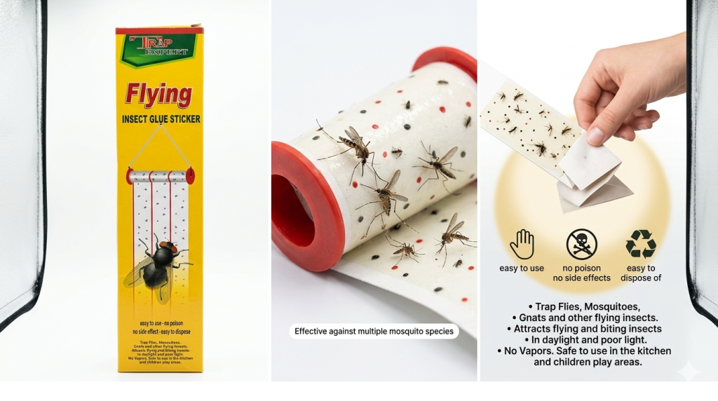 Generic Trap Expert Flying Insect Glue Trap – Sticky Fly Paper Strips with Hanging