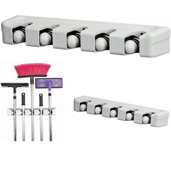AKC Magic Mop & Broom Holder Self-Adhesive Wall Mount Organizer