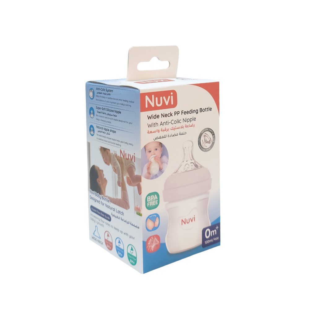 NUVI WIDE NECK PP FEEDING BOTTLE WITH ANTI-COLIC NIPPLE