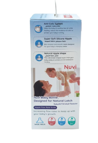 Momeasy 240ml Wide Neck PP Bottle - Anti-Colic Nipple for 3m+