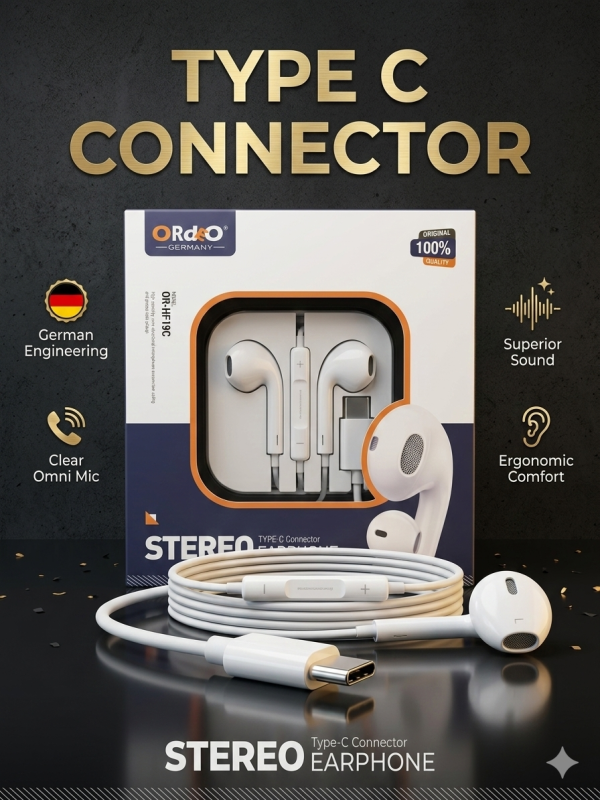 OR HF19C ORdEo HF19C Stereo Type-C Connector Earphone