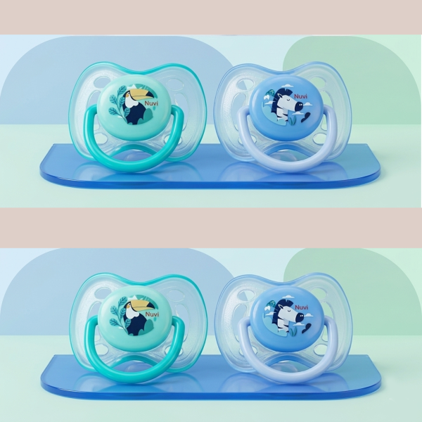 Nuvi Orthodontic Silicone Pacifier 2Packwith Protective Caps