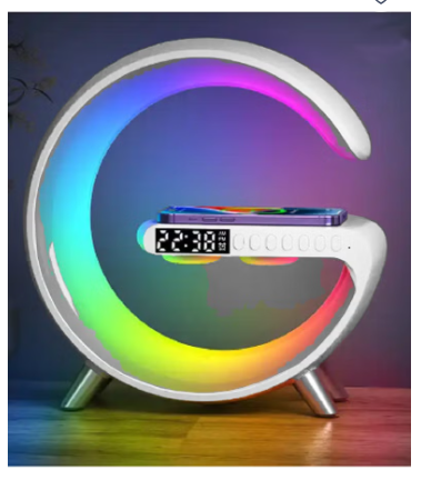g63 n G63 White Wireless Fast Charger LED Night Light Stand Digital Alarm Clock